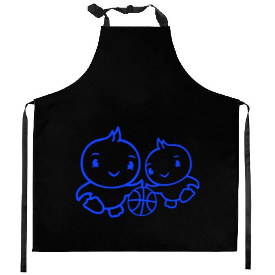 2 Birds Playing Basketball Together Fun Sport Cute Kitchen Aprons