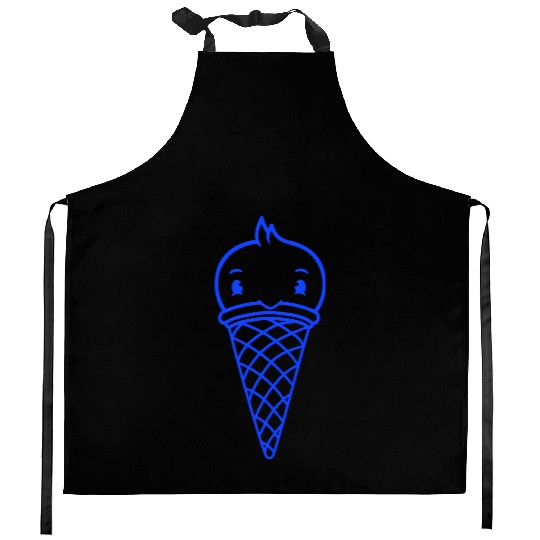 Bird Ice Cream Waffle Scoops Summer Yummy eating Kitchen Aprons