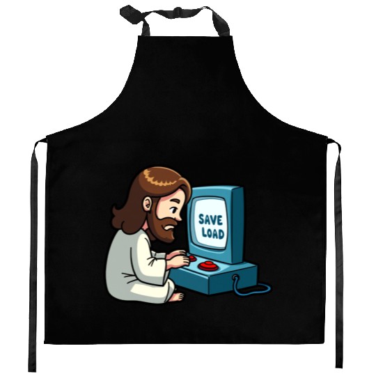 Jesus Saves and Loads Kitchen Aprons