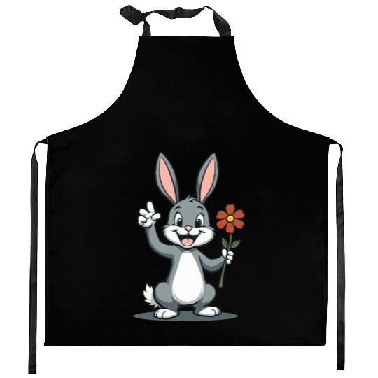 Funny Easter Bunny Cute Bunny Easter Kitchen Aprons
