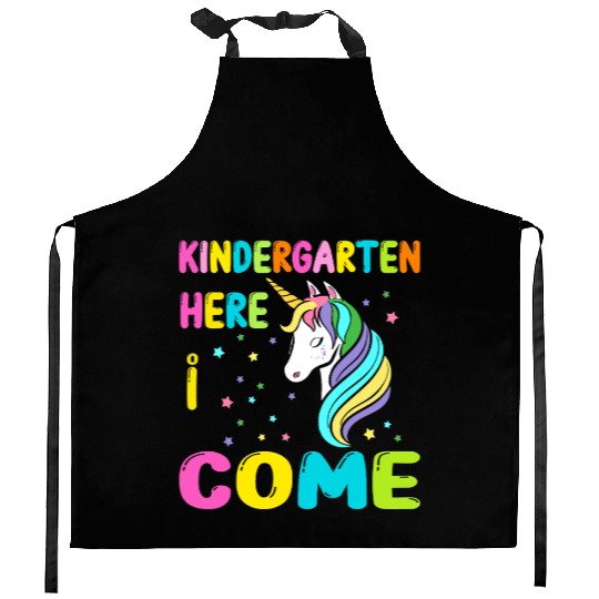 Kindergarten Here I come Back to School Unicorn Kitchen Aprons