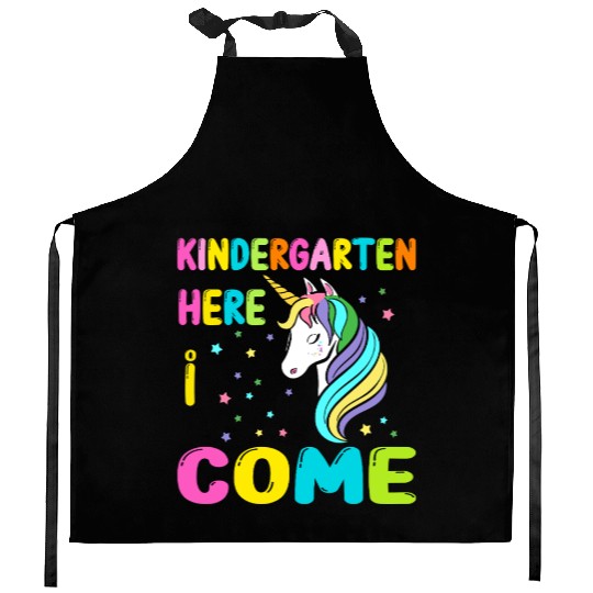 Kindergarten Here I come Back to School Unicorn Kitchen Aprons