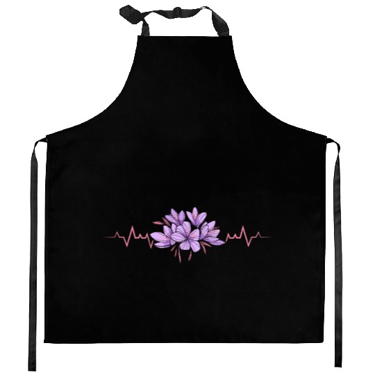 Lesbian Heartbeat Violet Flower Love Pride Art Kitchen Aprons