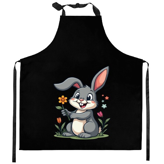 Funny Easter Bunny Cute Bunny Easter Kitchen Aprons