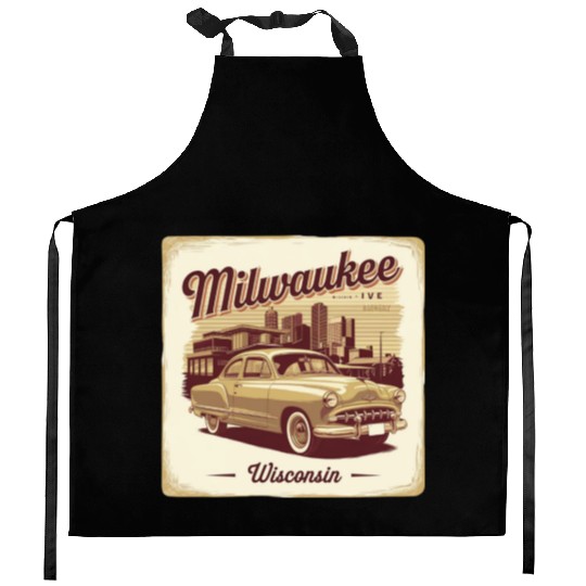 Milwaukee Souvenir and Travel Gift Idea Kitchen Aprons
