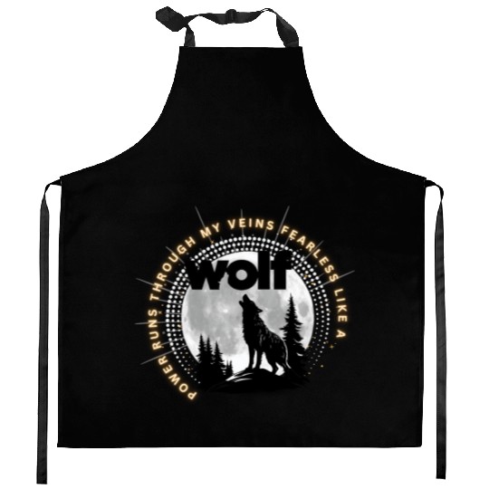 Fearless Wolf Full Moon Kitchen Aprons