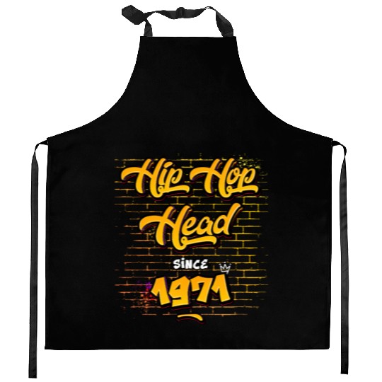 Hip-Hop Head Since 1971 - 54 Years of Real Vibes Kitchen Aprons