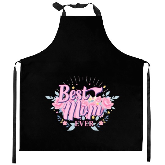 Best Mom Ever Floral Design Kitchen Aprons