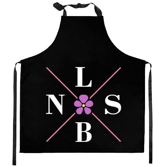 Subtle Lesbian Violet Flower Hidden Pride Kitchen Aprons