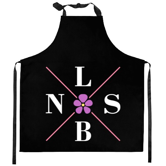 Subtle Lesbian Violet Flower Hidden Pride Kitchen Aprons
