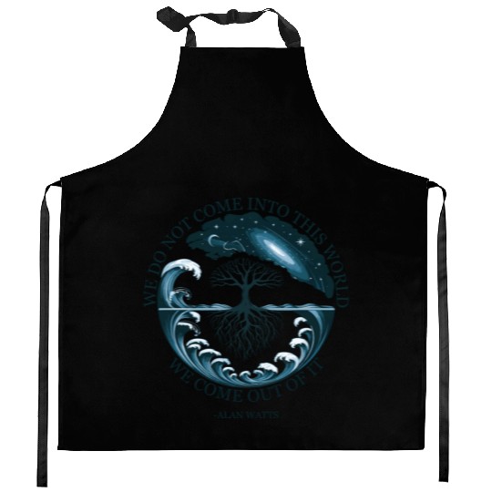 Cosmic Tree of Life Alan Watts Quote Design Kitchen Aprons