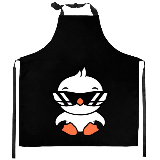 Bird Sunglasses Cool Black Glasses Coolness Duck Kitchen Aprons