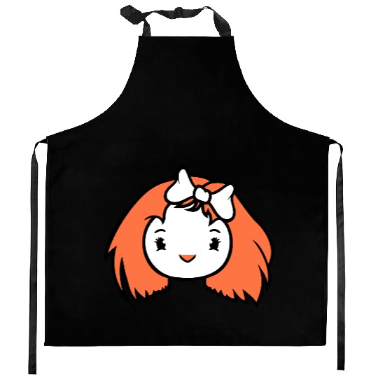 Bird Lady Woman Female Pretty Beautiful Face Bow Kitchen Aprons