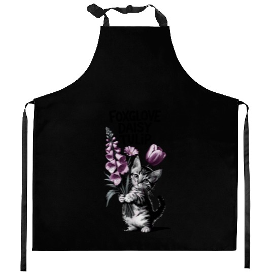 Subtle Floral Anti Trump Flowers Foxglove Daisy Kitchen Aprons