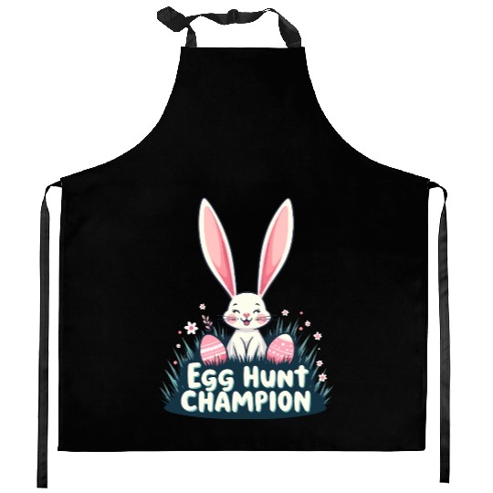 Egg Hunt Champion Bunny Design Kitchen Aprons