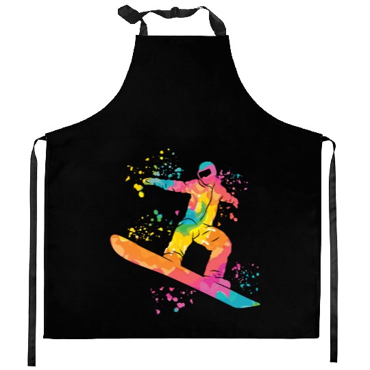 Snowboarder Snowboard Snowboarding Kitchen Aprons