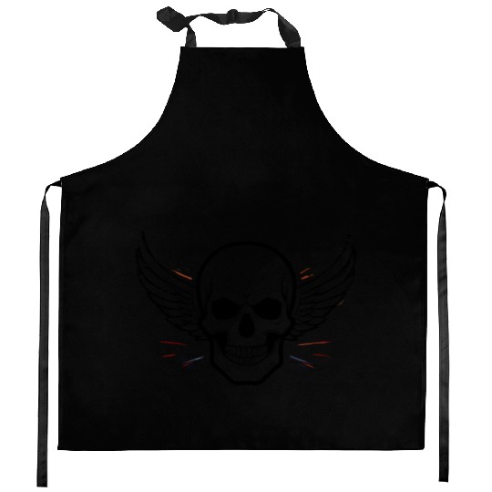 Men's Motorcycle | Skull and Wings Design | Biker Kitchen Aprons