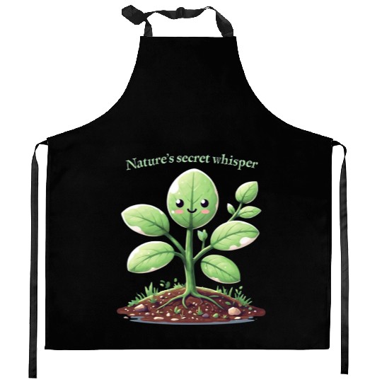 Energetic Cartoon Plant Character Kitchen Aprons