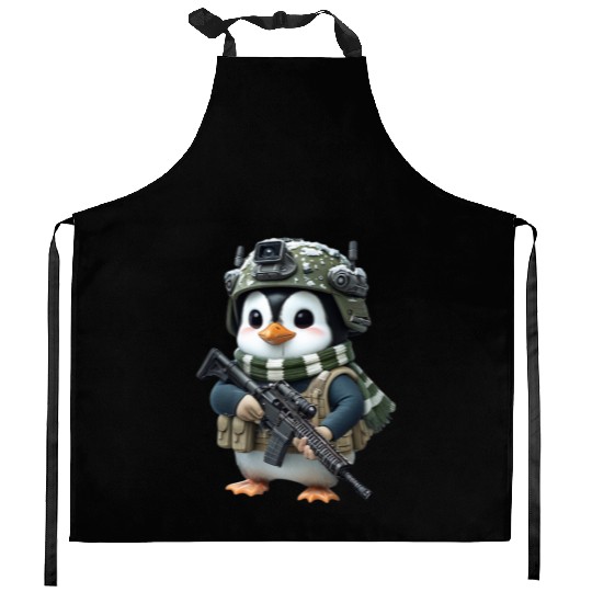 Penguin In Military Kitchen Aprons