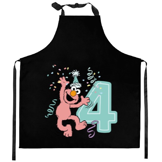 Sesame Street Birthday Design With Elmo 4 Years Kitchen Aprons