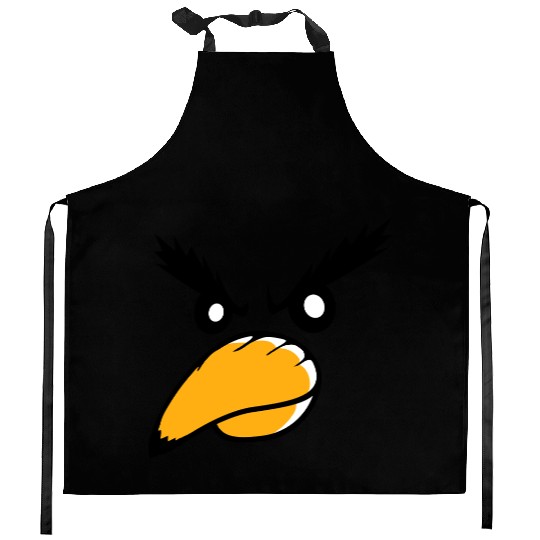 Raven bird looks evil cool funny comic humor face Kitchen Aprons