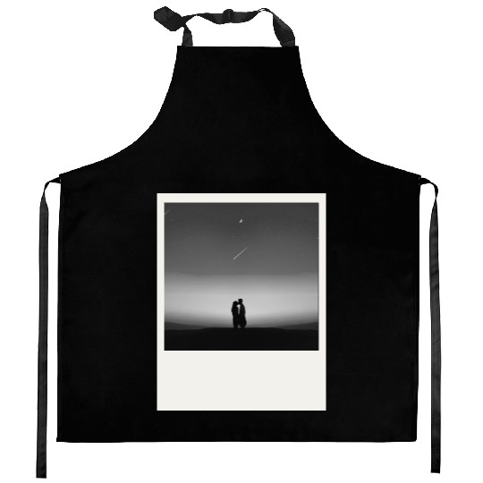 Starry Night Embrace Couple Polaroid Kitchen Aprons