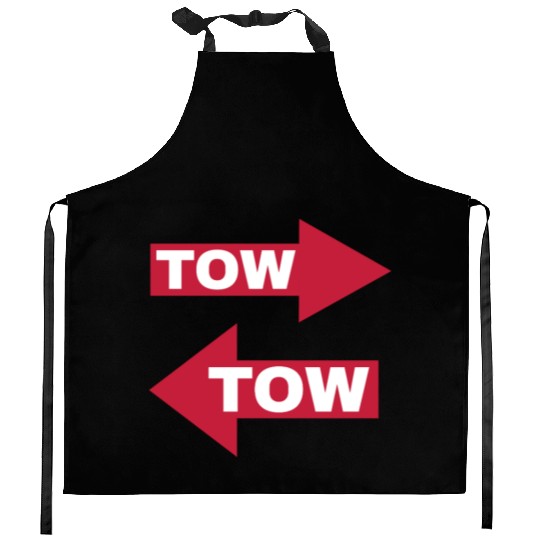 tow arrow red moving automotive because racecar Kitchen Aprons
