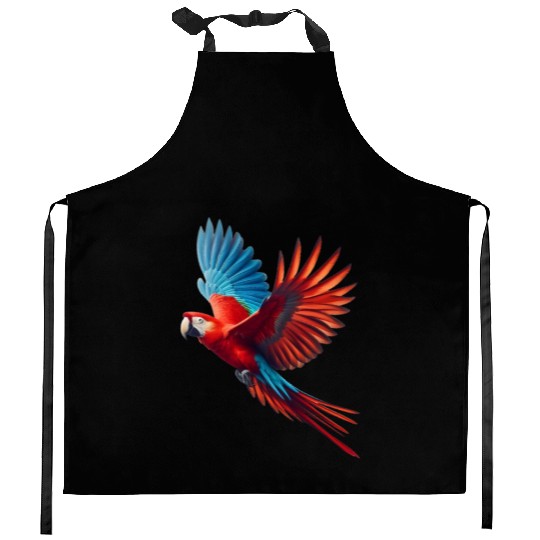 macaw parrot Kitchen Aprons
