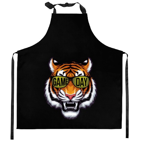 Tiger Jungle Game Day Tiger Lover Jungle Spor Kitchen Aprons