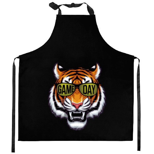 Tiger Jungle Game Day Tiger Lover Jungle Spor Kitchen Aprons