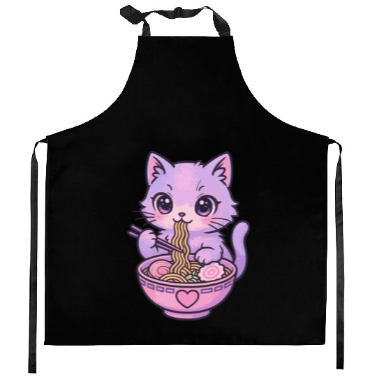 Kawaii Cat Ramen Kitchen Aprons