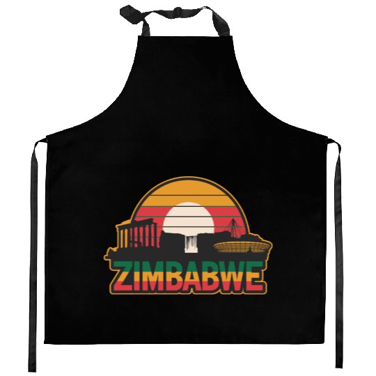 Zimbabwe Heritage Sunset Landscape with Victoria Kitchen Aprons