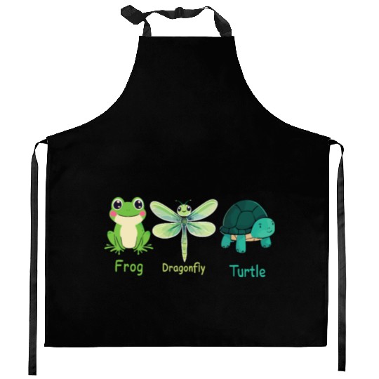 Subtle Political Frog Dragonfly Turtle Women Men Kitchen Aprons
