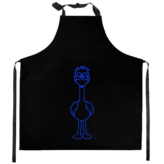 Bird looks funny annoyed tired angry frustrated Kitchen Aprons