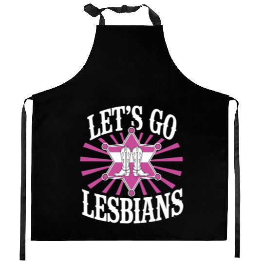 Let’s Go Lesbians Subtle Lesbian Pride Kitchen Aprons
