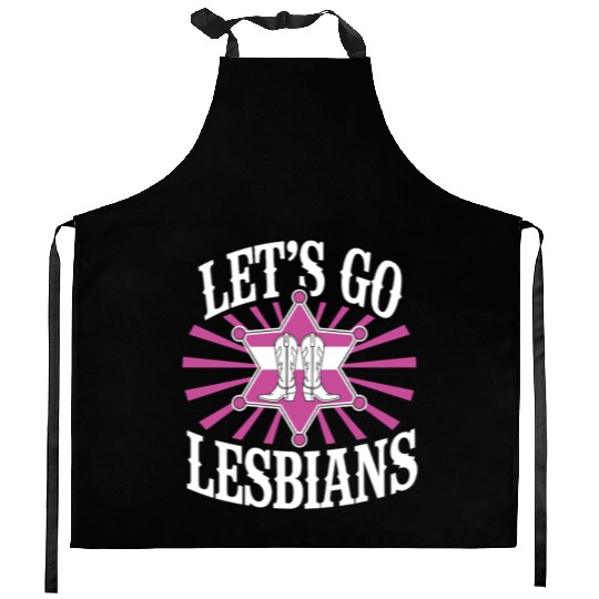Let’s Go Lesbians Subtle Lesbian Pride Kitchen Aprons