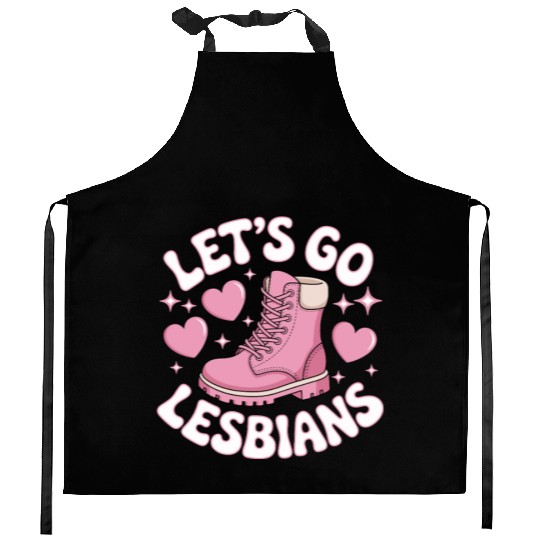 Let’s Go Lesbians Subtle Lesbian Pride Kitchen Aprons