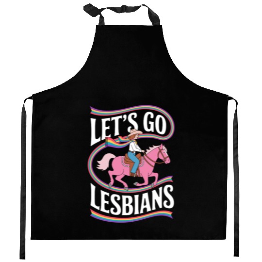 Let’s Go Lesbians Subtle Lesbian Pride Kitchen Aprons