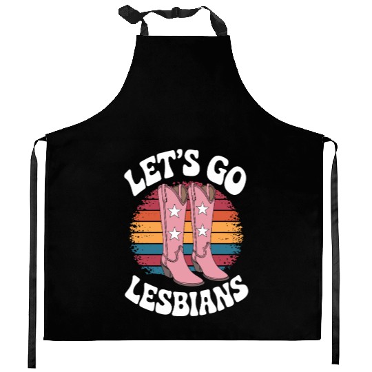Let’s Go Lesbians Subtle Lesbian Pride Kitchen Aprons