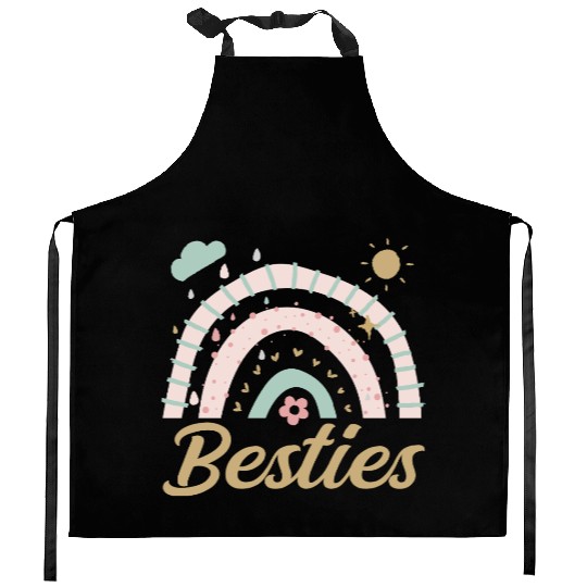 Besties BFF Heart Best Friends Bestie Kitchen Aprons