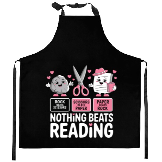 Rock Paper Scissors Nothing Beats Reading Kitchen Aprons