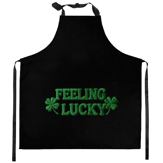 Feeling Lucky Shamrocks Clover Kitchen Aprons