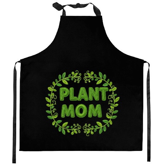 Plant Mom Floral Wreath Design Kitchen Aprons