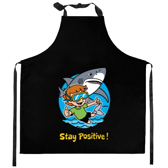 Stay Positive | Motivational Typography & Inspirat Kitchen Aprons