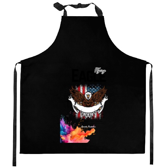 Eagle Full American Flag Bald Eagle Feather Style Kitchen Aprons