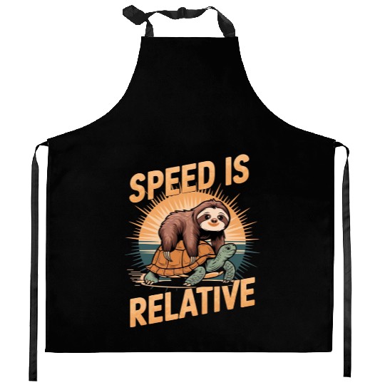 Speed Is Relative – Sloth & Turtle Kitchen Aprons
