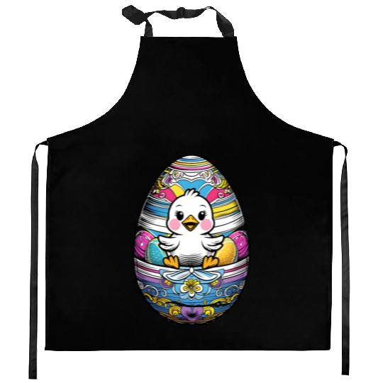 The Cute Easter egg Chick Kitchen Aprons