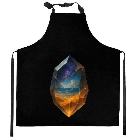Multiverse Crystal: Window Through Time and space Kitchen Aprons