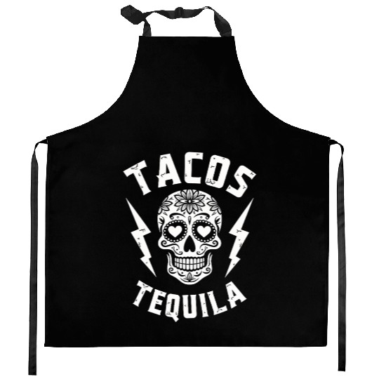 Tacos Tequila & Skull Vibes Kitchen Aprons