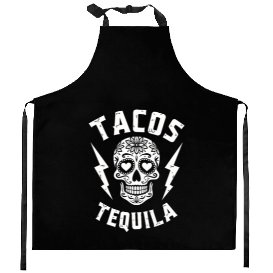 Tacos Tequila & Skull Vibes Kitchen Aprons